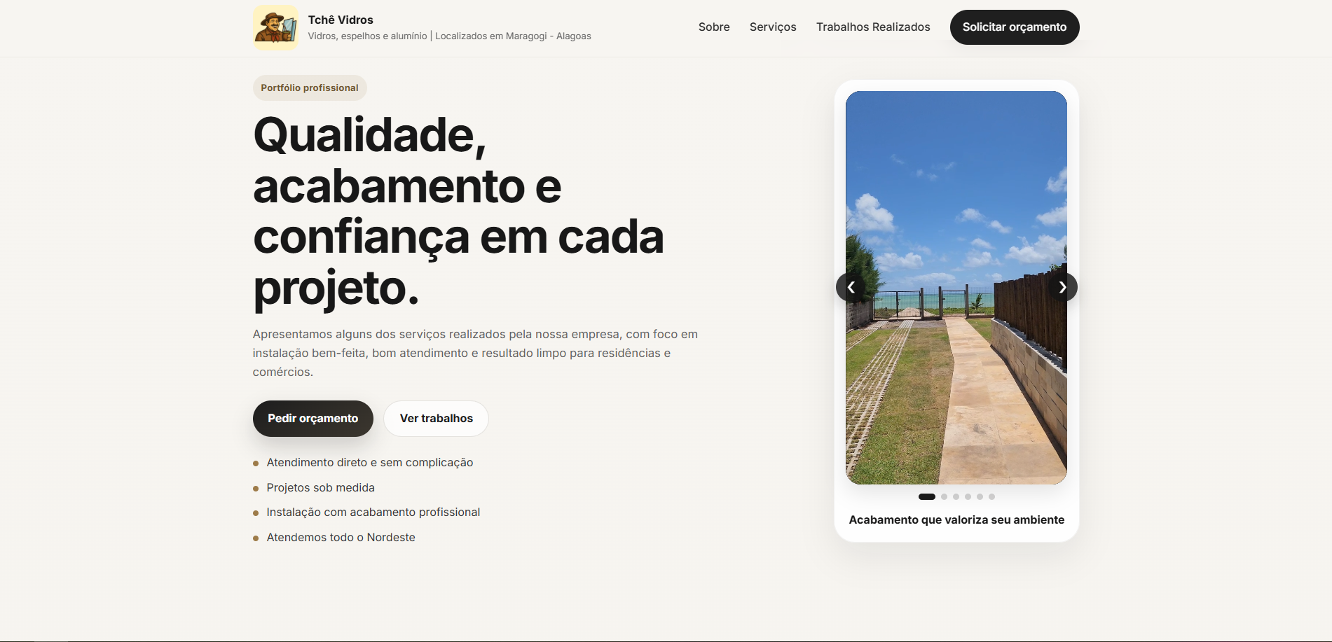 Preview do projeto Tchê Vidros